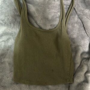 Tilly’s army green ribbed crop tank.